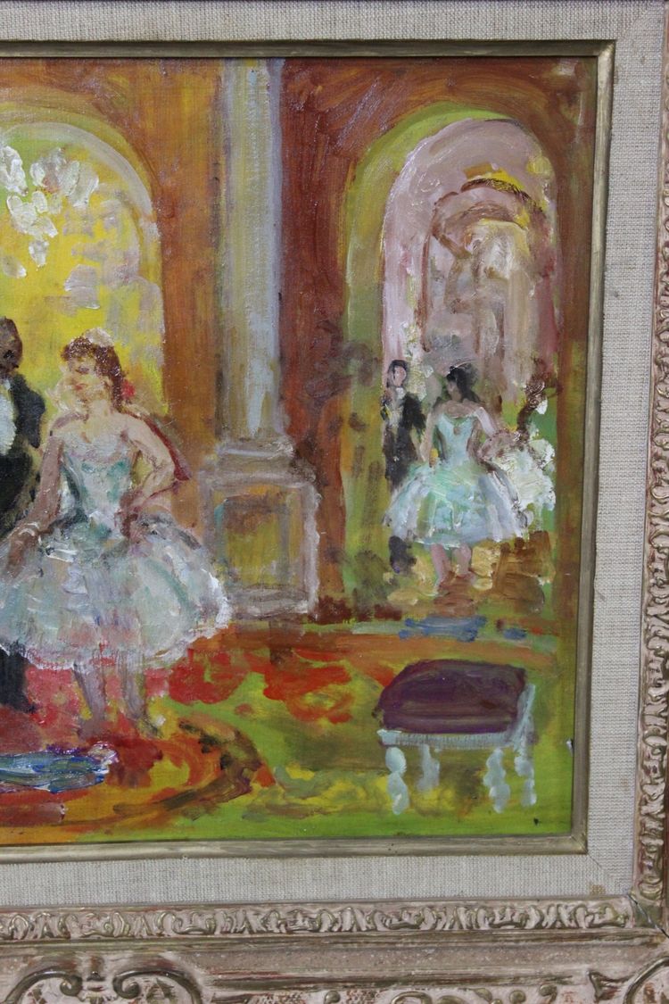 Öl auf Holz, Das Foyer der Oper von Cosson