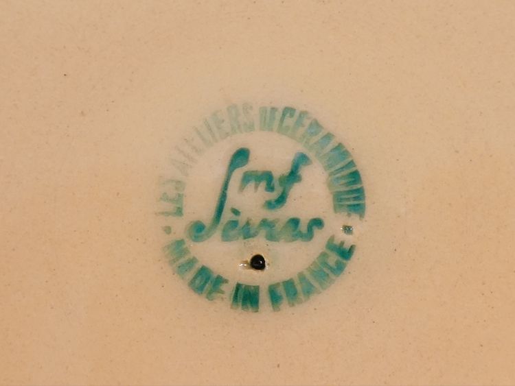 Obstservice aus den KERAMIKWERKSTÄTTEN MF SEVRES MAZEAUD und FAVEROT
