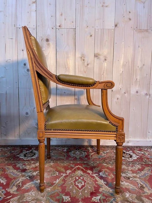 Sedia da ufficio in pelle Louis XVI