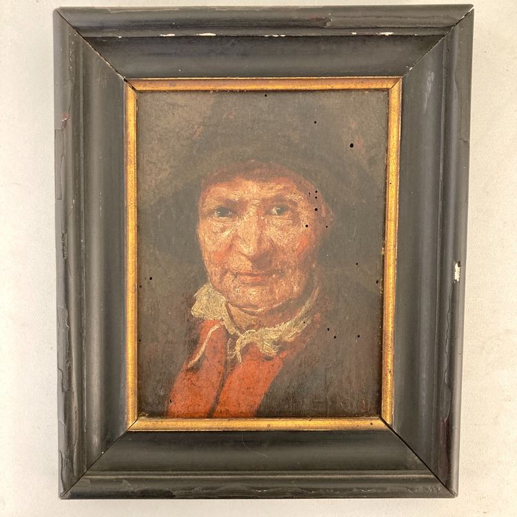 Tableau Marcel Pouget – Huile Sur Panneau Bois 1943 – Portrait Signé Expressionniste