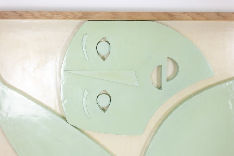 Pannello intagliato in lacca color celadon. Contemporaneo. Codice articolo: LS61863368P