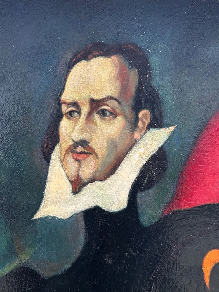 Grand Tableau Portrait En Pied Dans L’esprit Du XVIIème Vers 1920-40