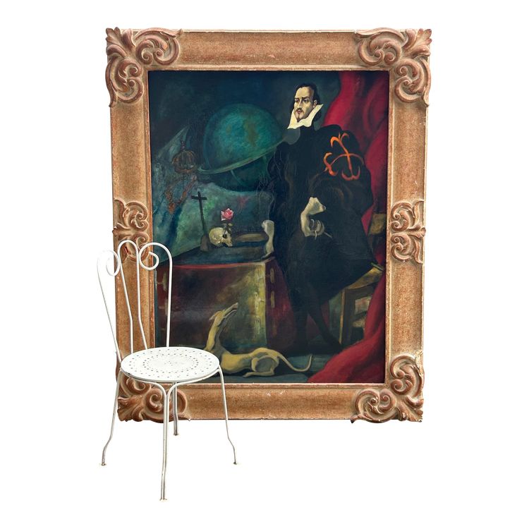 Grand Tableau Portrait En Pied Dans L’esprit Du XVIIème Vers 1920-40