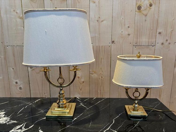 Ensemble de 2 lampes  en métal doré 