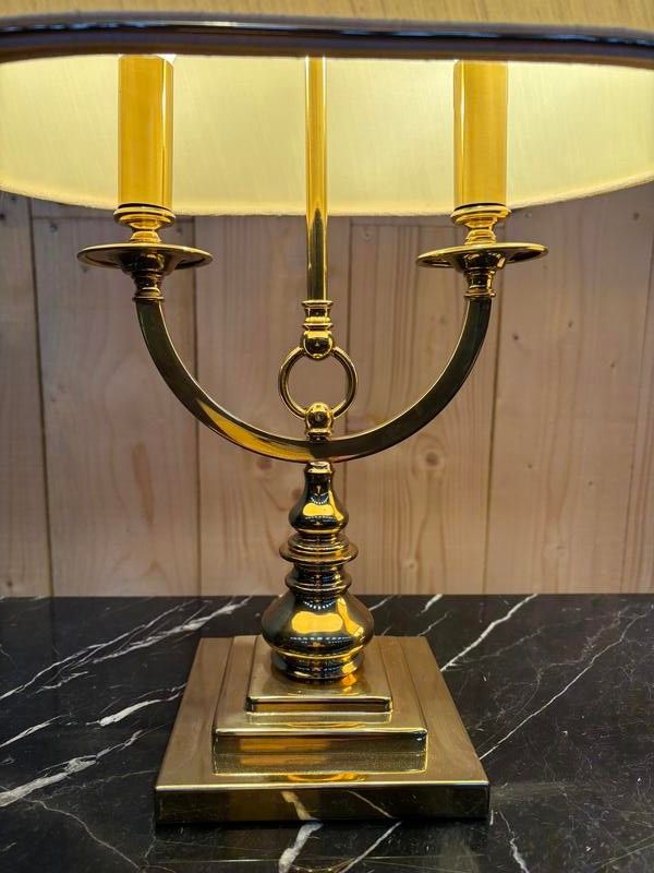 Ensemble de 2 lampes  en métal doré 