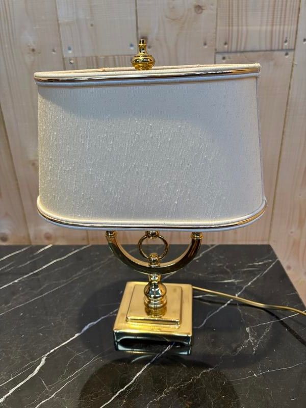 Ensemble de 2 lampes  en métal doré 