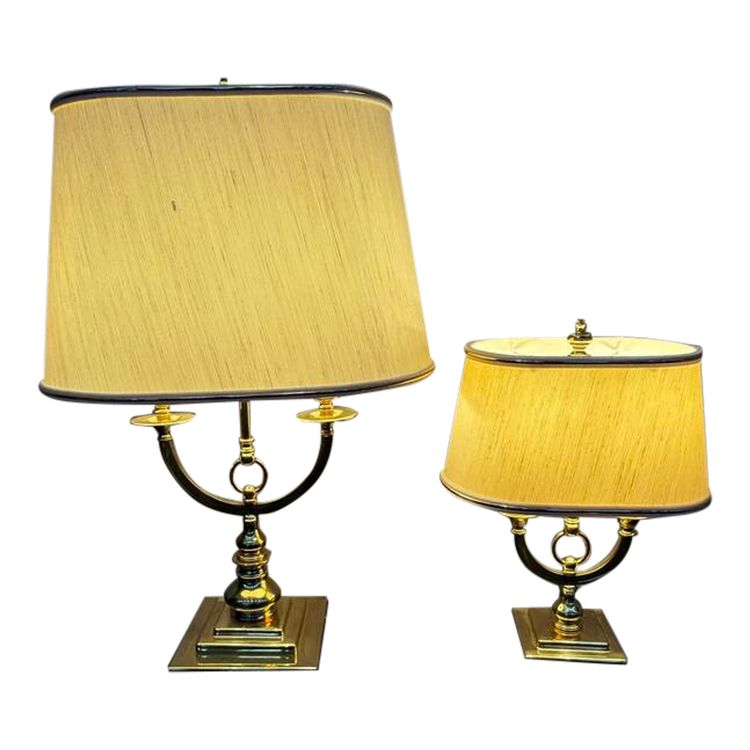 Ensemble de 2 lampes  en métal doré 