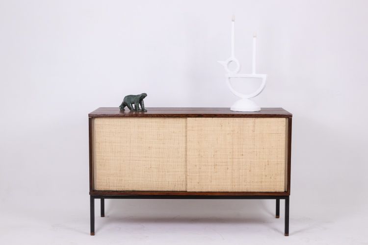 Martin Visser. Buffet in wenge and raffia. 1970s.