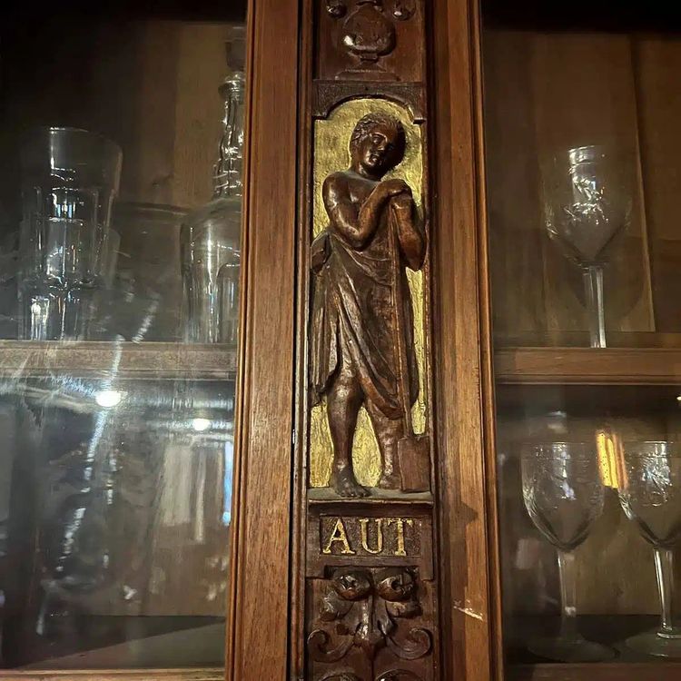 Norman Library Woodwork in Louis XIII Style in Walnut and Gilding