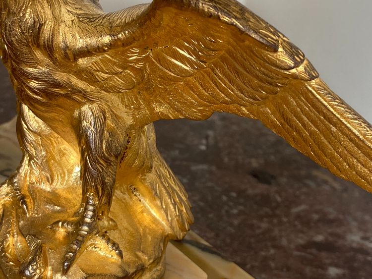Tintenfass aus vergoldeter Bronze und gelbem Siena-Marmor, spätes 19. Jahrhundert