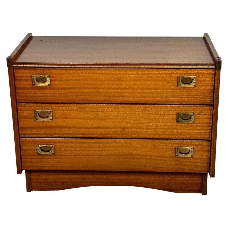 Cassettiera marina in teak impiallacciato Gautier France 1960