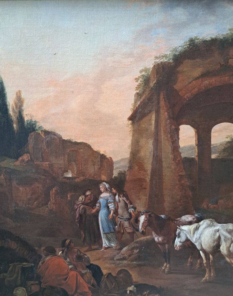 Johann Heinrich Roos (1631-1685), Die Wahrsagerin in den römischen Ruinen