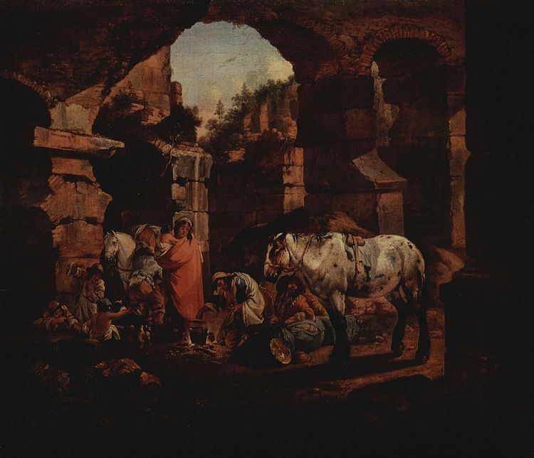 Johann Heinrich Roos (1631-1685), Die Wahrsagerin in den römischen Ruinen