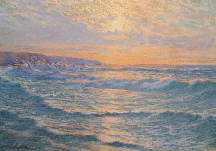 Arsène Chabanian (1864-1949), Setting Sun, Pastel