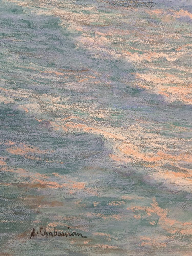 Arsène Chabanian (1864-1949), Setting Sun, Pastel