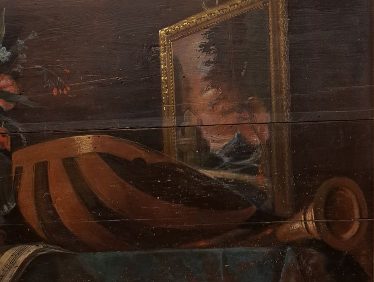 18. Jahrhundert(?) Türaufsatz, Allegorie der Künste