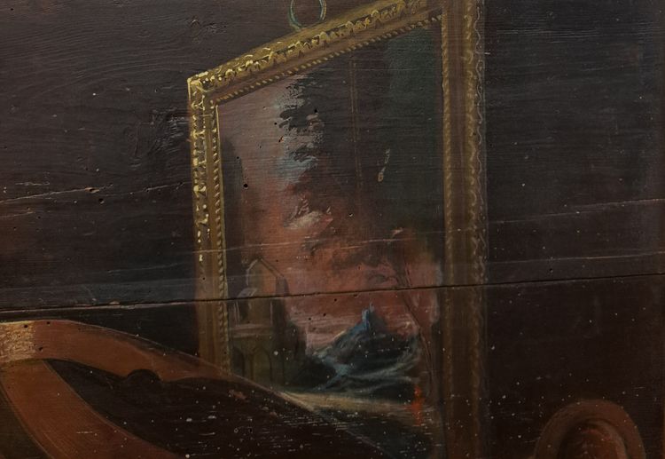 18. Jahrhundert(?) Türaufsatz, Allegorie der Künste