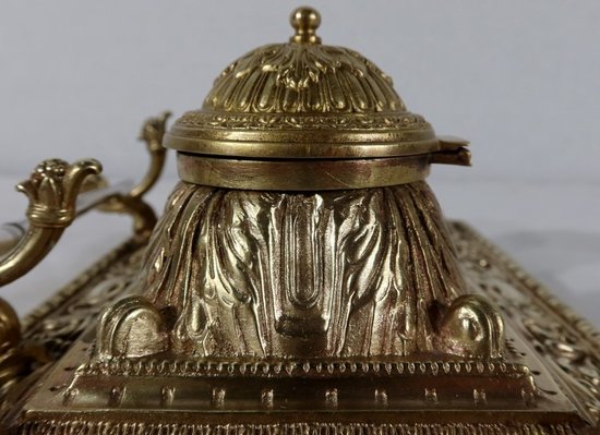  Gilded bronze inkwell, in the Renaissance style - Late 19th century