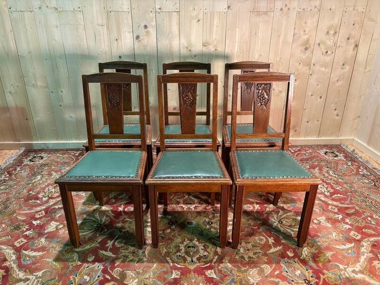 Reihe von 6 Art Deco -Stühlen