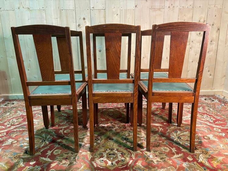 Reihe von 6 Art Deco -Stühlen