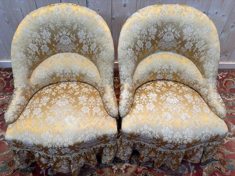 Paire de fauteuils crapaud 