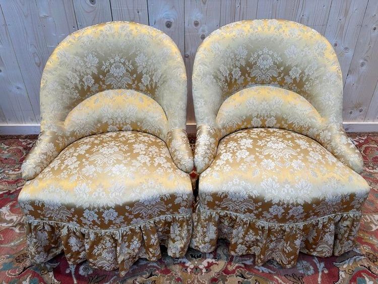 Paire de fauteuils crapaud 