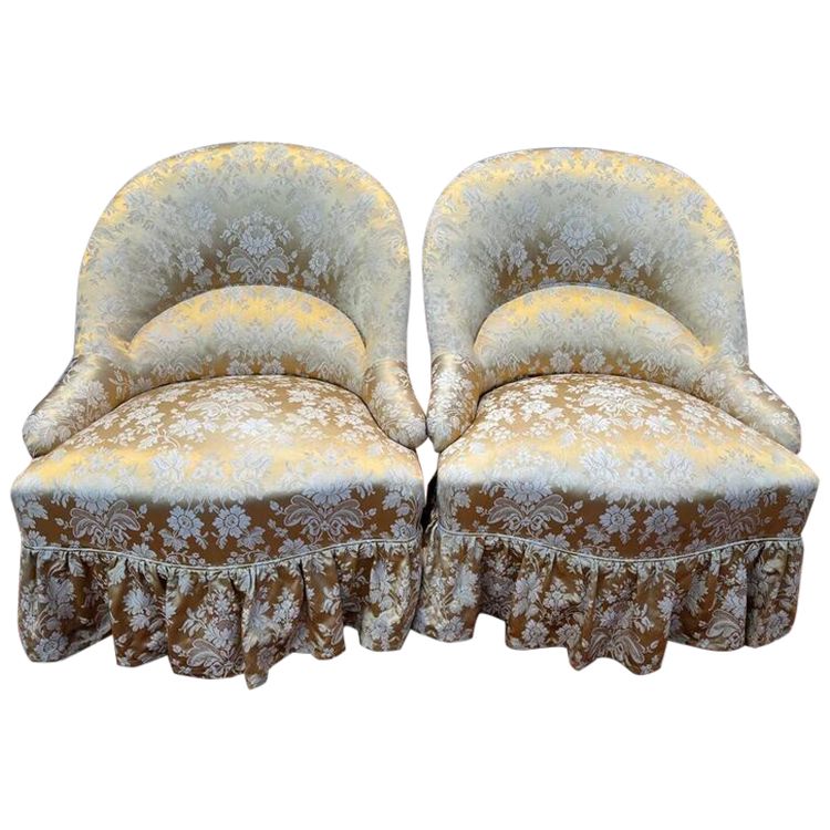 Paire de fauteuils crapaud 