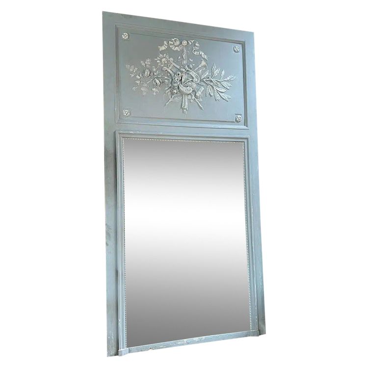 Louis XVI Style Trumeau Mercury Mirror 109×216 Cm