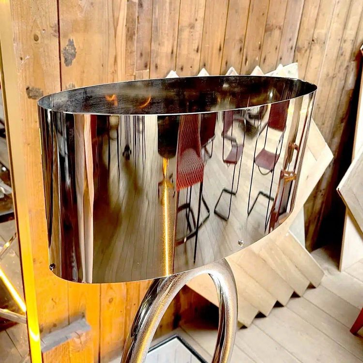 Lampe Vintage En Laiton Chromé