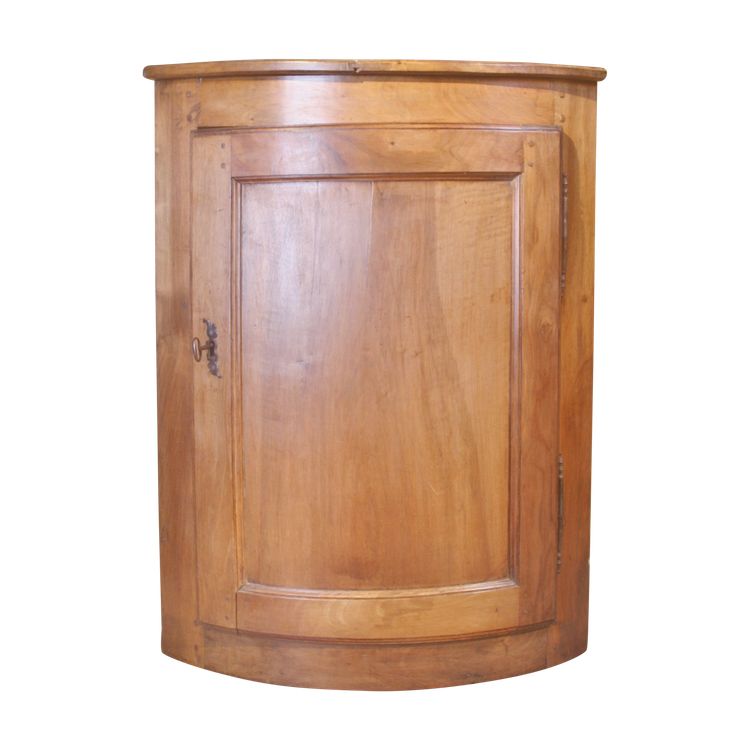 Curved walnut corner cupboard