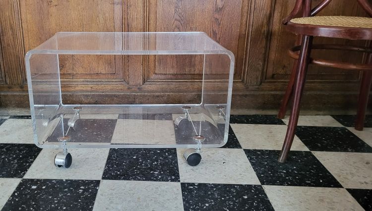 Tavolino da caffè in plexiglas David Lange / Carrello di servizio