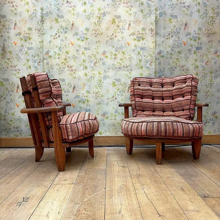 Paire De Fauteuils Tricoteuse Guillerme Et Chambron