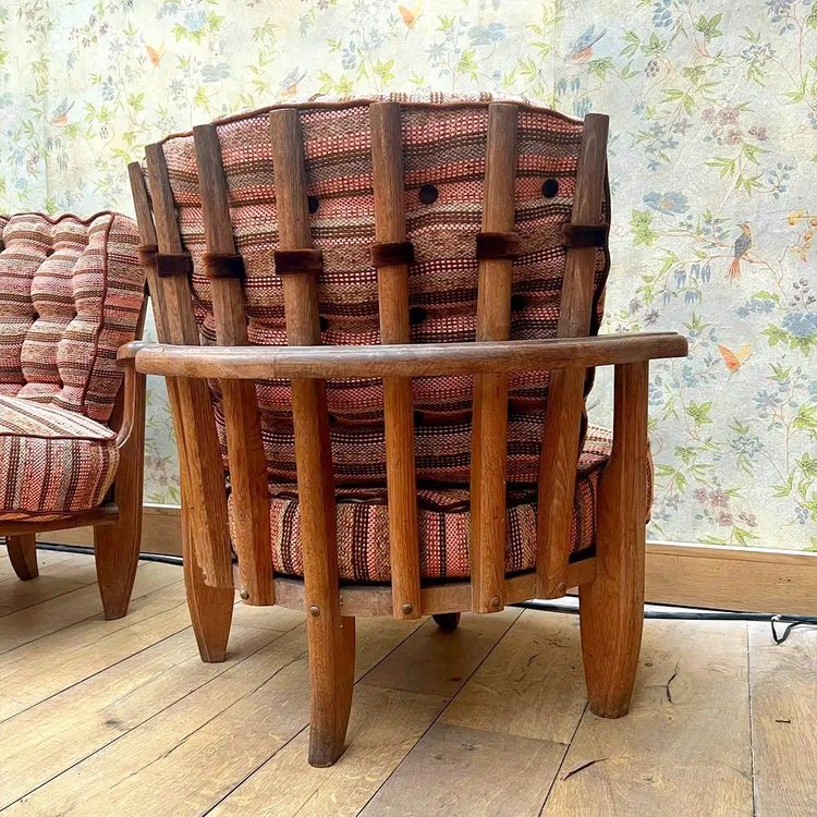 Paire De Fauteuils Tricoteuse Guillerme Et Chambron