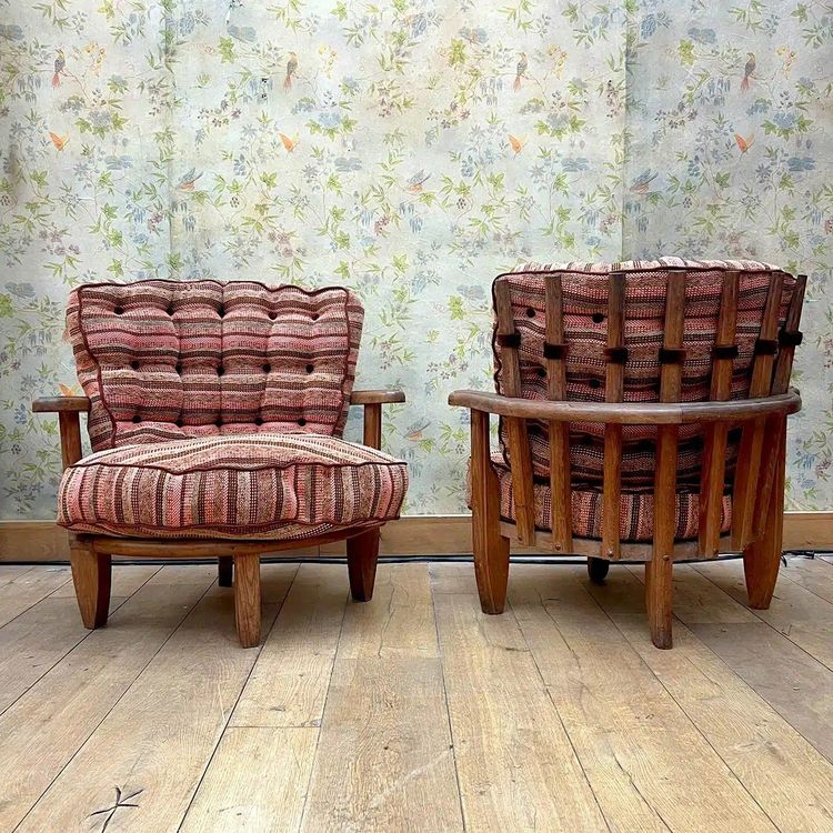 Paire De Fauteuils Tricoteuse Guillerme Et Chambron
