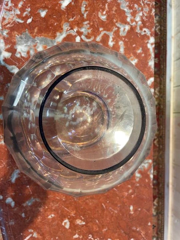 Bohemian and brass crystal vase