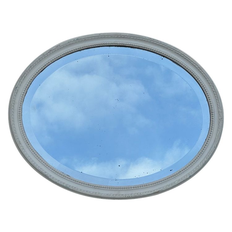 Miroir ovale peint