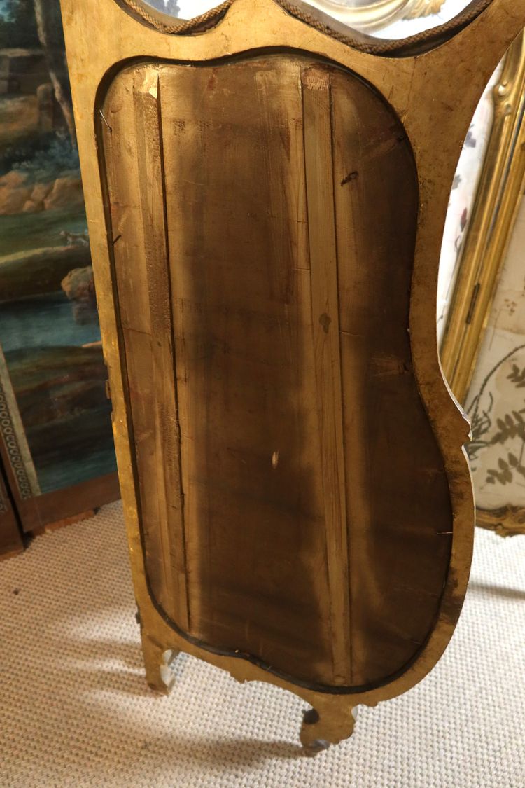 Paravento in legno dorato in stile Luigi XV, XIX secolo