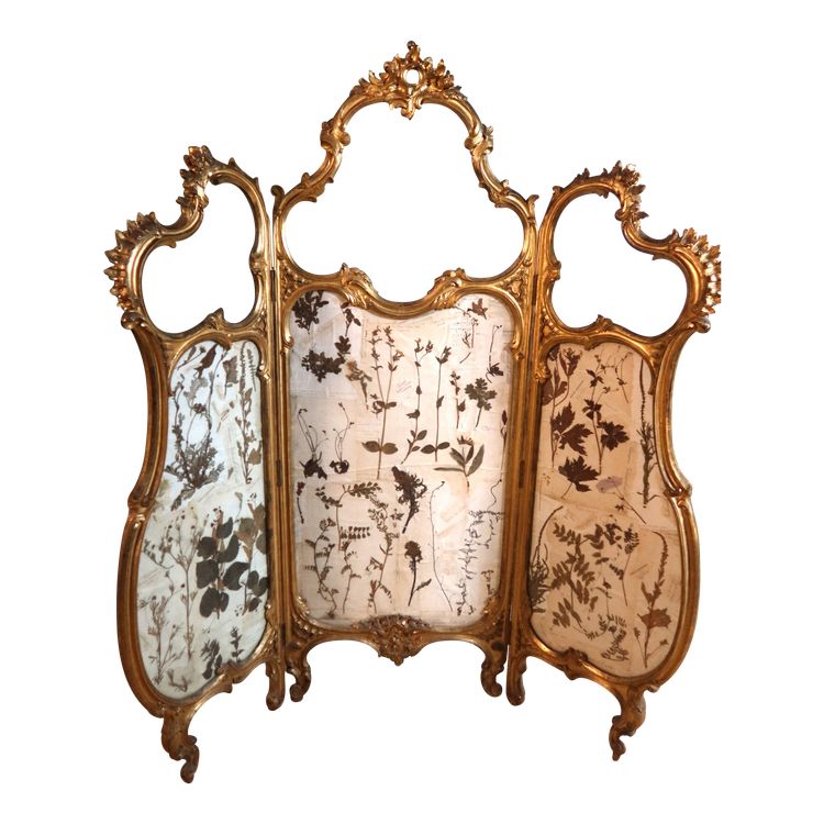 Paravento in legno dorato in stile Luigi XV, XIX secolo