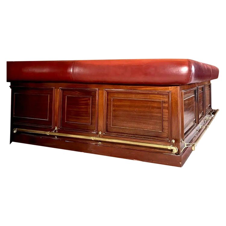 Mobile bar in mogano massello con finiture in ottone e marmo