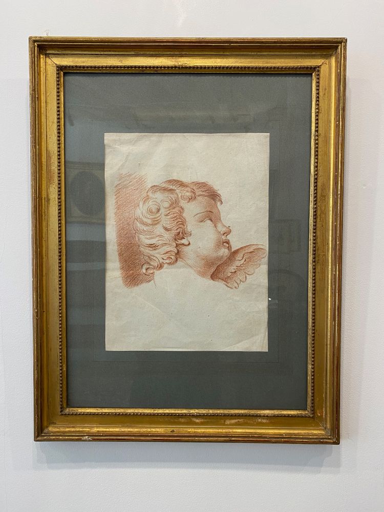  Tête d’ange,  Sanguine,  XVIIIe 