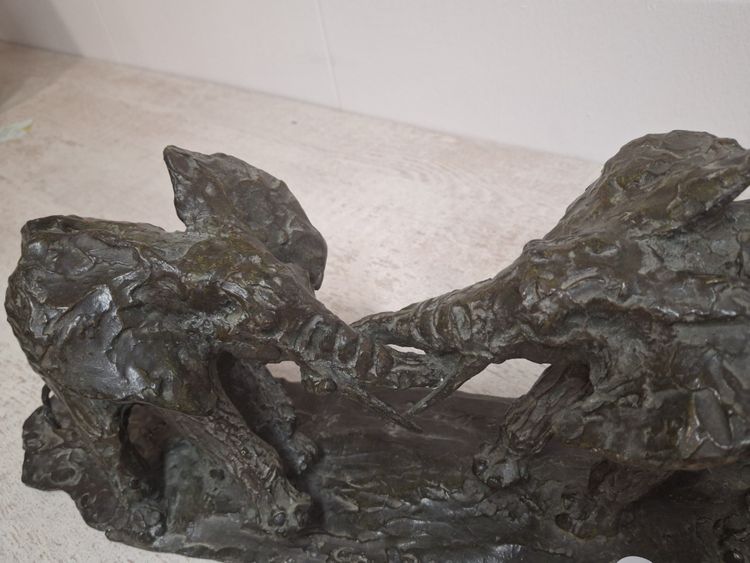 Giocatori di elefanti di bronzo