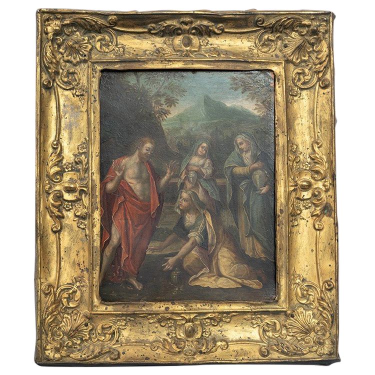 Petit Tableau Ancienne à l'Huile Sur Cuivre Rome XVIIIe Siècle.