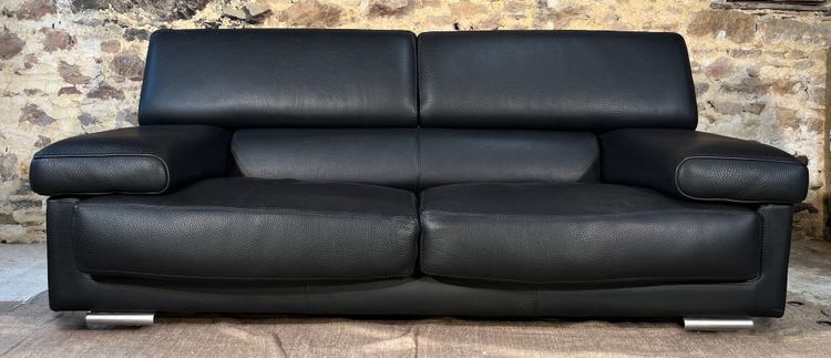 ROCHE BOBOIS Black leather sofa ULTIMATE model
