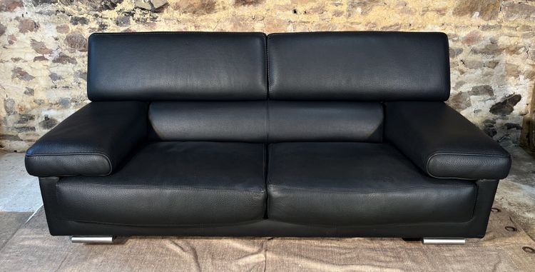 ROCHE BOBOIS Black leather sofa ULTIMATE model