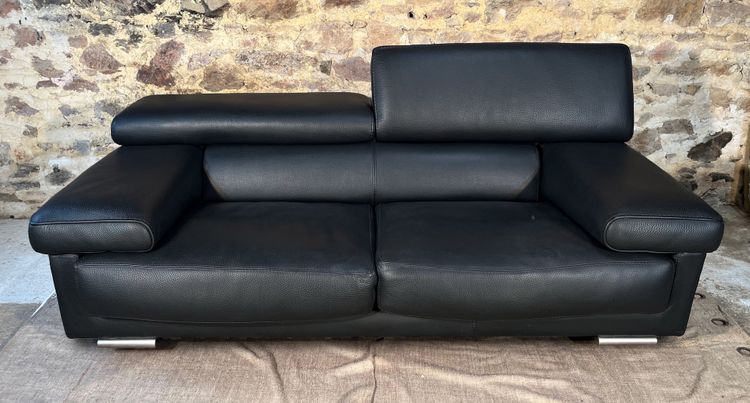 ROCHE BOBOIS Black leather sofa ULTIMATE model