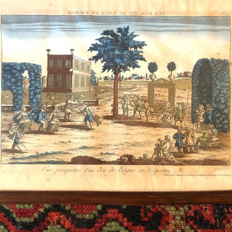 Deux vues d'optique, Purim et Jeu de Bague, XVIIIème siècle