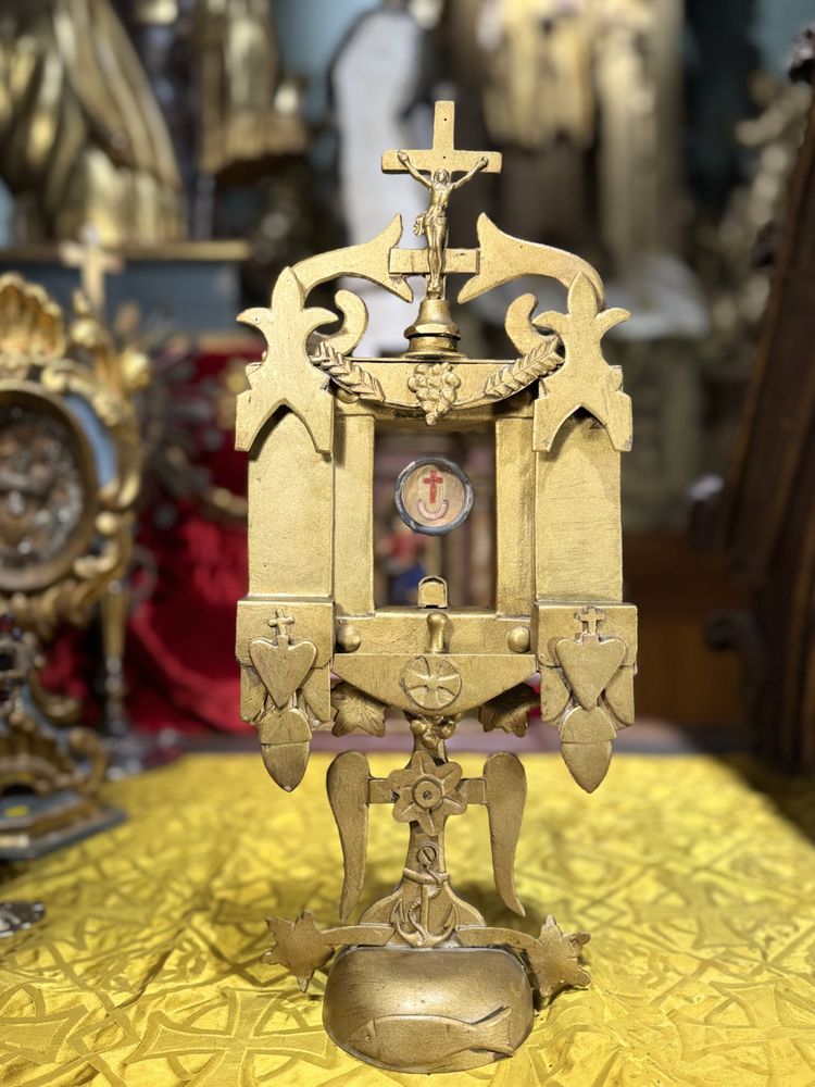 Monstrance Reliquaire Avec Une Relique De La Vraie Croix - XIXe 