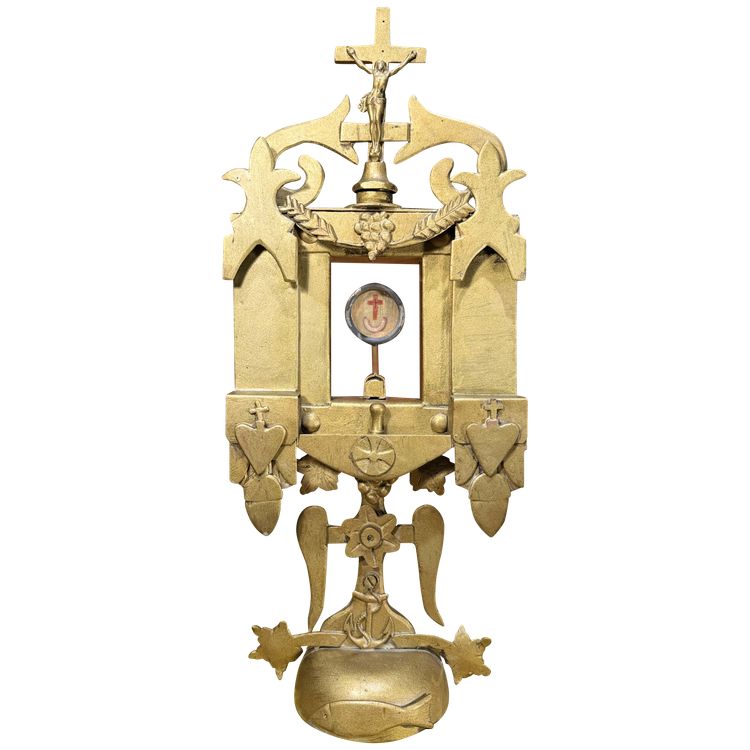 Monstrance Reliquaire Avec Une Relique De La Vraie Croix - XIXe 