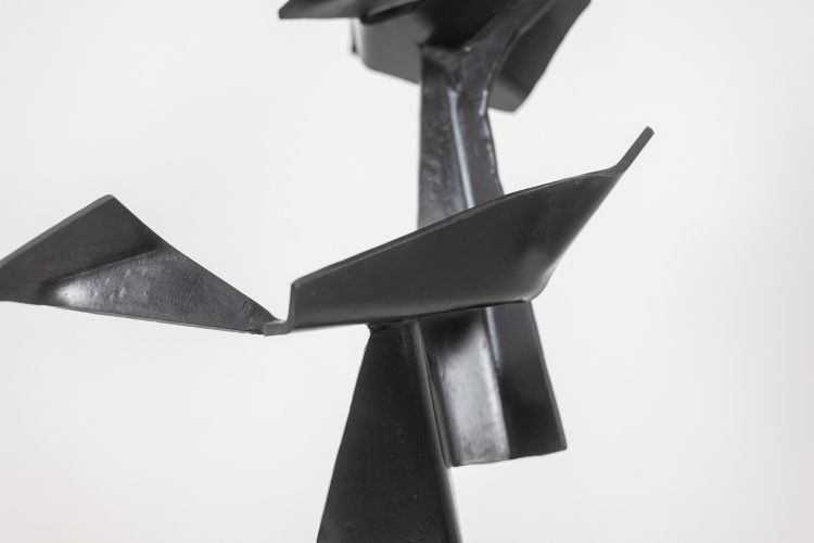 Jean Campa. Scultura geometrica in metallo lucidato. Anni '80. LS62141309P