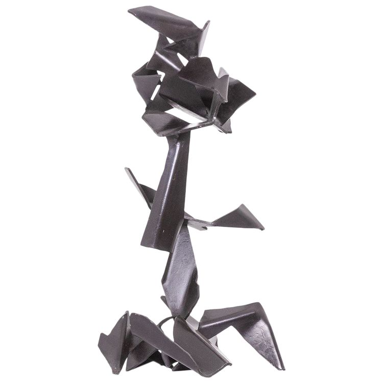 Jean Campa. Scultura geometrica in metallo lucidato. Anni '80. LS62141309P